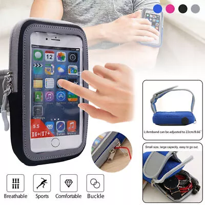 Universal Sports Arm Band Case Phone Bag Screen Touch Protective Belt For Iphone • $13.19