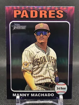 2024 Topps Heritage Manny Machado Purple Foil Refractor Card #175 Padres • $2.99