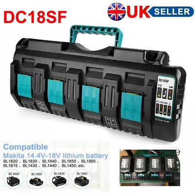 For Makita DC18SF RCT 14.4-18v LXT Li-ion Dual 4 Port High&FAST Battery Charger • £76.90