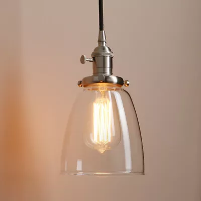 £34.99 • Buy Vintage Industrial Kitchen Island Pendant Light Bell Glass Shade Ceiling Lamp