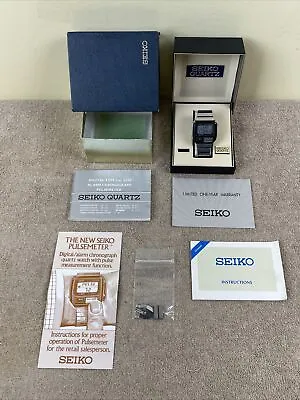 Seiko Pulsemeter S229-5019 Vintage 80’s Digital Watch Boxes Paperwork Complete • $375
