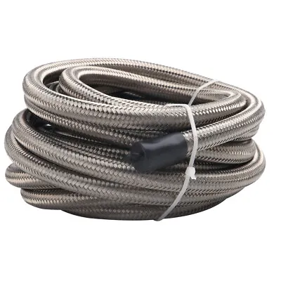 Fuel Oil Gas Hose Line 6AN 8AN 10AN CPE Stainless Steel Braided 10FT 20FT Silver • $42.99