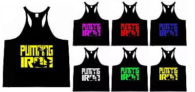 Bodybuilding Muscle Racerback Stringer Vest Gym  Low Scoop Deep V Neck Mens Top • £9.99