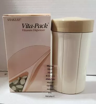 Shaklee Vita-Pack 7  Vitamin Dispenser 8 Compartments Beige Original Vintage NEW • $32.95