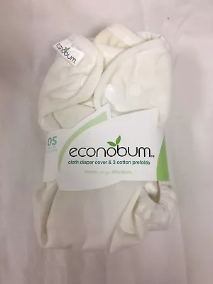 $22.99 • Buy New Econobum Cloth Diaper, 1 Diaper Cover And 3 Prefold 8-35lbs NEW 
