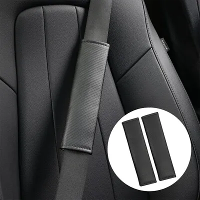 $8.99 • Buy 2X Universal Carbon Black Car Seat Belt Pad Shoulder Cover Cushion Accessories