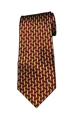 Dunhill Tie London Handmade Red Cream Gold Alfred Dunhil Silk Men's • $24.99