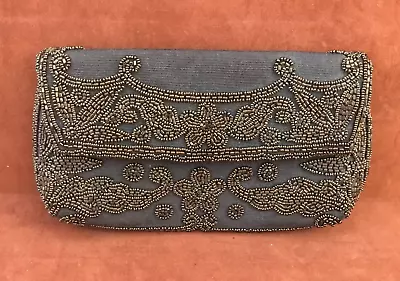 Vintage GORWOOD Beaded Evening Clutch ~ Made In France ~ Snap Closure ~ EXC. • $19.95