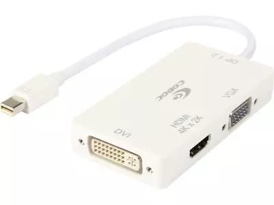 Coboc MDP122HDV-6-WH Mini DisplayPort 1.2 To HDMI / DVI / VGA Adapter • $10.29