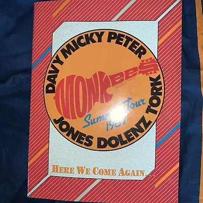 MONKEES 1987 TOUR PROGRAM Signed Davy Jones Micky Dolenz Peter Tork & Weird Al • $200