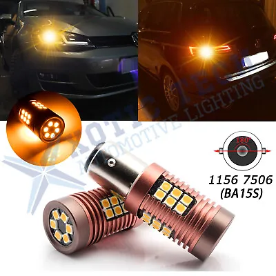 2pcs 1156 P21W 7506 1156A Amber Yellow 30-SMD LED Bulbs For Turn Signal Light • $14.96