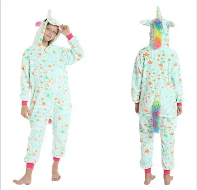 $27.99 • Buy Adults Kigurumi Unicorn Pajamas Kids Jumpsuit Homewear Halloween Party Costume