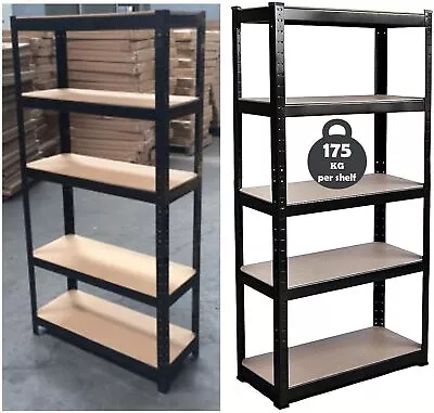 Heavy Duty 5 Tier Metal Garage Shelves Shelving Racking Storage Boltless Cuiodgh • £22.99