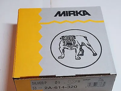 50 Mirka 320 Grit 5 Hole Sandpaper Discs Hook & Loop 5  Wood Working Sanding • $14.75