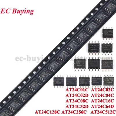 10pcs At24c01 At24c02 At24c04 At24c08 At24c16 At24c32 At24c64 Soic-8 Eeprom • $11.85