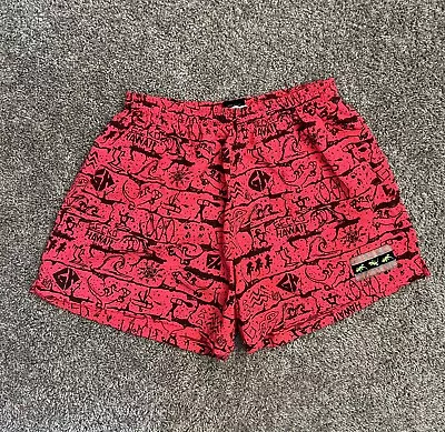 Vintage Gecko Hawaii Swim Trunks Size Small All Over Print Lined USA Neon Pink • $24.95
