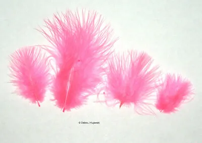 Marabou Feathers Small 1-3  Fluffs PINK ORIENT 7 Grams Approx. 105 Per Bag • $2.65