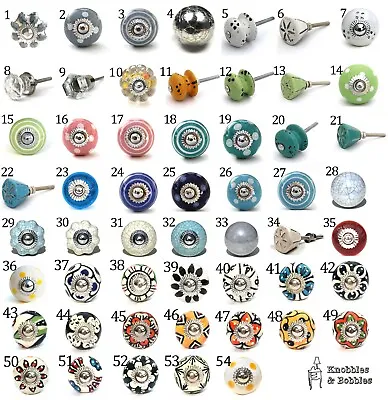 £1.99 • Buy Small Chic Cupboard Door Knobs Handles Drawer Pulls. Ceramic Knobs And Glass