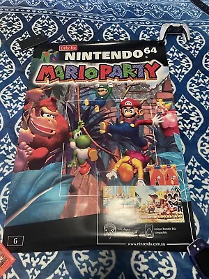 Mario Party  Original Nintendo 64 N64 Shop Display Doublesided Poster • $450