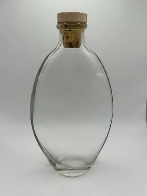 Mod Dep Glass Bottle Oval Convex Shaped 30mm Clear W Cork • $12