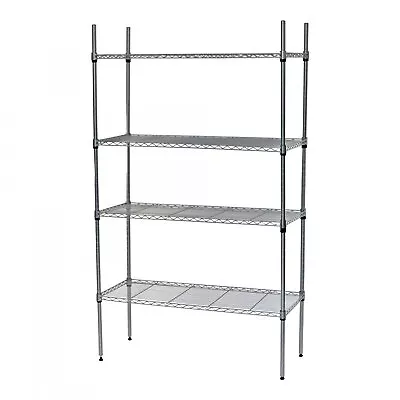 4 Tier Heavy Duty Steel Wire Rack Shelf Kitchen Storage Shelving Unit W/ Wheels • £39.99