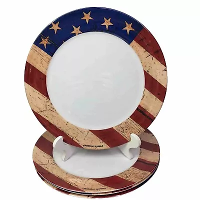 Sakura Warren Kimble COLONIAL 11” Dinner Plate Set Of 4 MELAMINE American Flag • $29.95