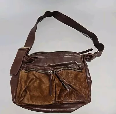 Authentic Marco Buggiani Made In Italy ◇ Brown Leather  Purse With Deer Fur  • $37.77