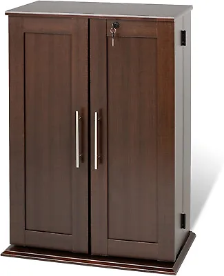Media Cabinet With Doors: Lockable DVD Rack DVD Storage Shelves • $219
