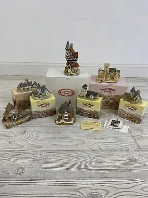 Lot Of 8 David Winter Cottages Castles Vintage Sculptures Boxes COA 1980ies /r • £91.60