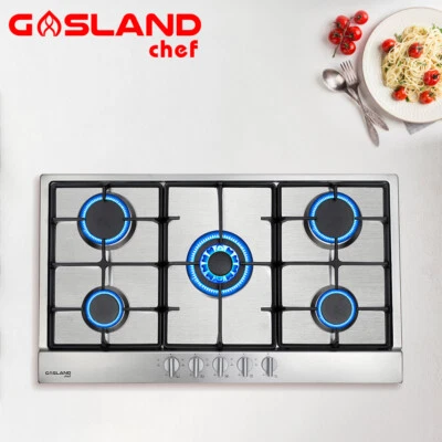 $359.99 • Buy GASLAND Chef 90cm Gas Cooktop 5 Burner Cast Iron Cooker Trivet Stove NG LPG Plug