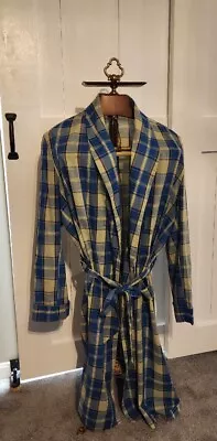 Vintage OOAK HANDMADE MENS Classic Smoking Jacket /Robe Plaid Lightweight M • $35.75