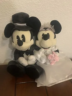 Mickey And Minnie Mouse Plush Bride & Groom Set 15 Inches Disney Wedding • $19.99