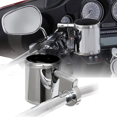 Motorcycle Cup Holder Chrome Handlebar Drink Bottle Holder Front For Harley Dyna • $19.99