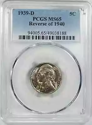 1939 D Jefferson Nickel 5c Rev Of 1940 Pcgs Certified Ms 65 Mint State Unc (188) • $99.99
