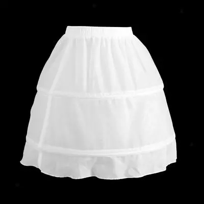 Prettyia Girls Chiffon 2 Hoop Petticoat Puffy Tulle Skirt Dance Underskirt • £7.61