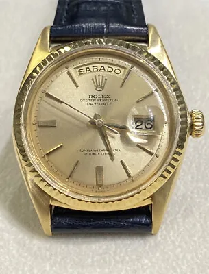 Antique Estate Rolex President 18k Gold Day Date Pie Pan Dial Ref 1803 Watch • $8775