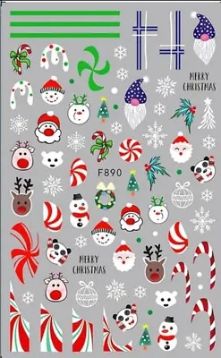 Christmas Candy Stripe Nail Art Stickers • $3.35