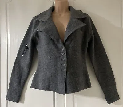 Monton -Women’s Gorgeous Grey Boiled Wool Jacket Sz M Approx Uk8 See Measurement • $8.72