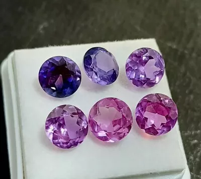 Natural Purple Color Sapphire 7 Mm Round Cut Lot 10 Pcs Certified Loose Gemstone • $35.99