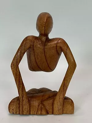 Abstract Wood Carving Sculpture Hand Craft Figurine Table Decor Display Gift Art • $18