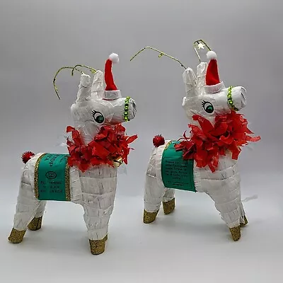 2 Mini Tabletop White Reindeer Refillable Pinata 4  X 7  6 Hidden Gifts Surprise • $22