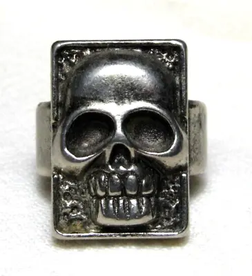 Vintage Mexican Biker Ring Skull & Crossbones  3 D Sculptured Size 5.5 • $5.99