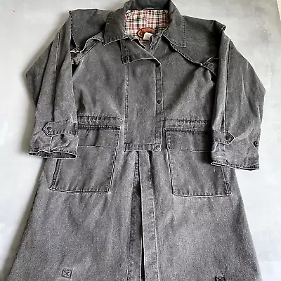 Outback Trading Jacket Mens Medium Bush Trader Duster Canvas Coat Gray 2048 • $38.77