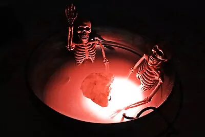 Skeleton Sauna Witch's Cauldron W/ Red Fogger (Multi-Color Options) - 12  Dia • $64.99