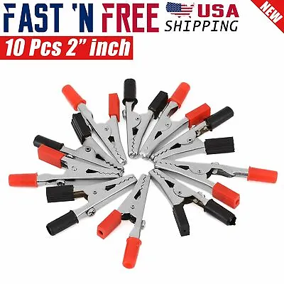 10 Pcs Electrical Test Clamps Metal Alligator Clips With Red & Black Handle Bulk • $6.19