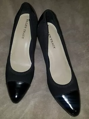 Ellen Tracy Catie Black Size 9 Stretch Side Heels Ladies/women Shoes Slip On • $39.99