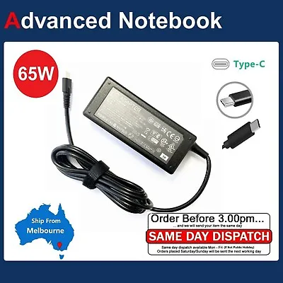 20V 65W Type C (USB C) AC Charger For Lenovo ThinkPad E480 Laptop Power Adapter • $32