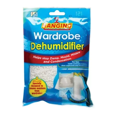 151 Hanging Wardrobe Dehumidifier Removes Moisture Damp Mould Mildew 180g 450ml • £4.45