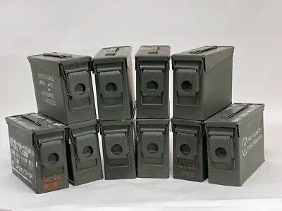 30 Cal Metal Ammo Can – Military Steel Box Ammo Storage - Used - 10 Pack • $81.50