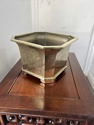 Rare Antique Chinese Bronze Square Pot 8 Immortals Late Qing Dynasty • £239